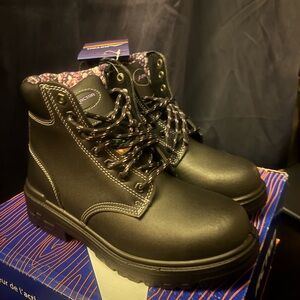 Acton Black Steel Toe Work Boots